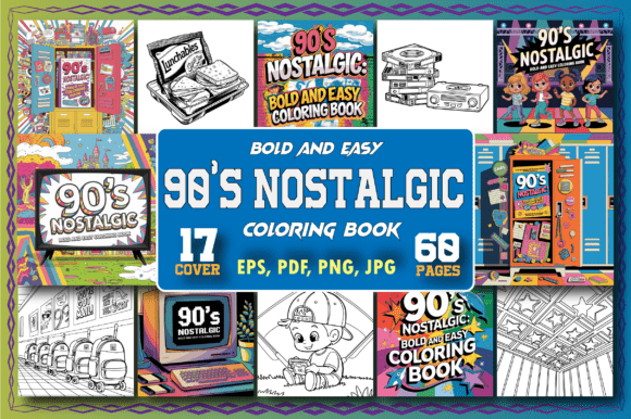90's Nostalgic Bold Easy Coloring Book: A Comprehensive Review