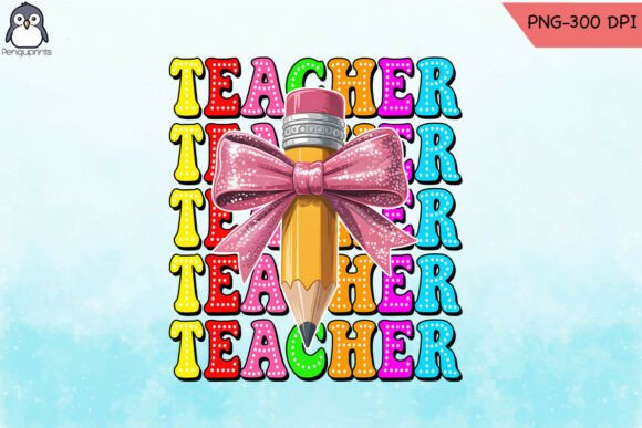 Coquette Teacher Pencil Back School PNG