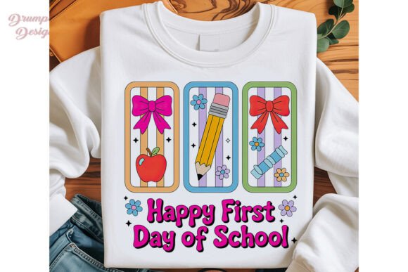 Elevating Back-to-School Branding with Happy First Day School PNG Clipart