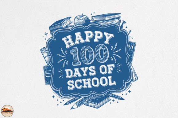 Happy 100 Days of School Sublimation PNG