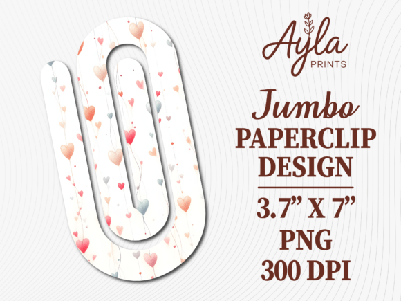 Pink Heart Pattern Jumbo Paperclip: The Ultimate Sublimation Design for Personalized Gifts and Organization