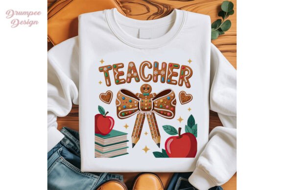 Teacher Gingerbread Sublimation Design for Creatives