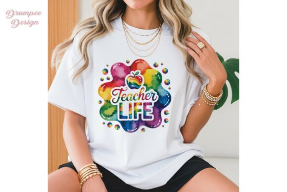 Teacher Life Rainbow Sublimation PNG: Elevate Your Classroom and Merchandise