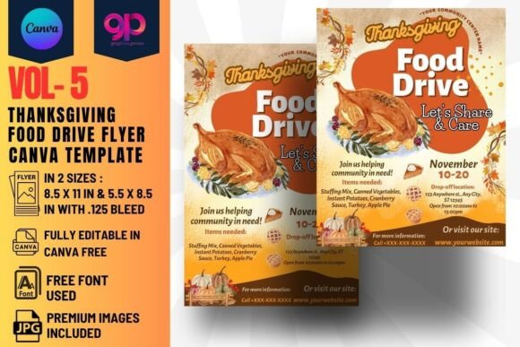 Thanksgiving Food Drive Flyer VOL-5