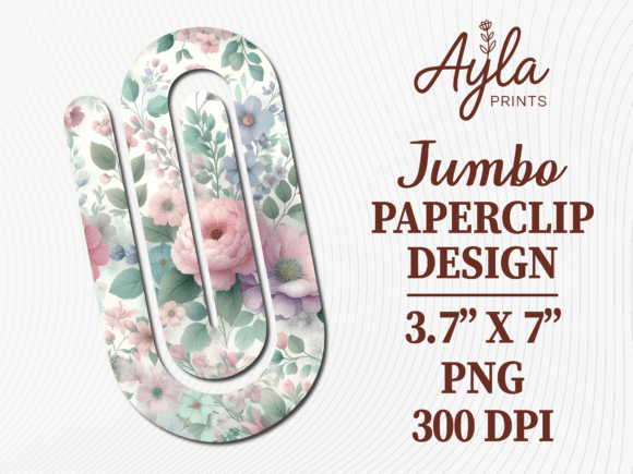 Transform Your Craft Projects with the Soft Watercolor Floral Jumbo Paperclip Sublimation Design